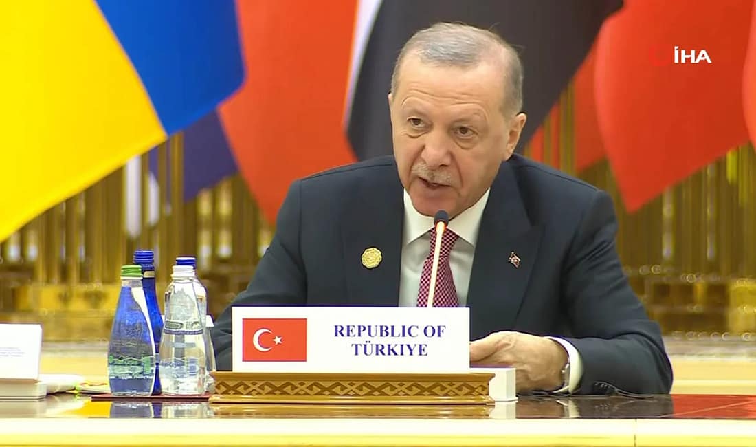 Erdoğan iki devletli çözüm vurgusu yaptı Cumhurbaşkanı Erdoğan, Uluslararası Barış ve Güven Forumu’nda Filistin için nihai