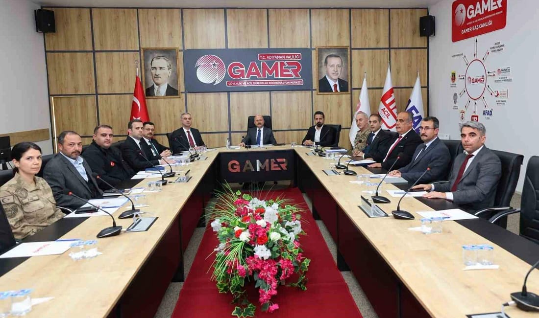 Adıyaman’da GAMER toplantısında güvenlik ve koordinasyon ele alındı Adıyaman’da güvenlik, kamu düzeni ve acil durumlara yönelik çalışmalar, Vali
