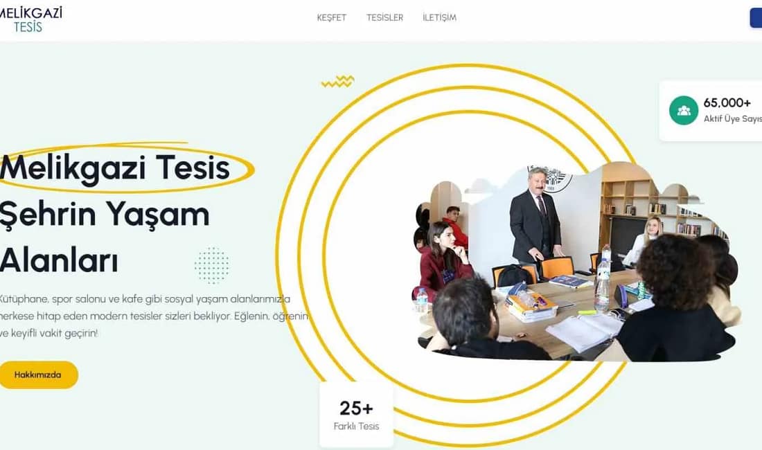 Melikgazi tesislerini tek platformda topladı Melikgazi Belediyesi tüm sosyal tesislerini dijital bir web platformunda birleştirerek