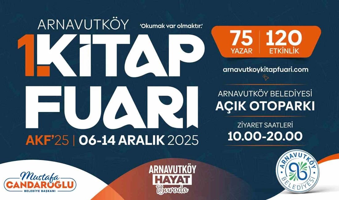 Arnavutköy 1. Kitap Fuarı 6 Aralık’ta kapılarını açıyor Arnavutköy Belediyesi’nin düzenlediği Arnavutköy 1. Kitap Fuarı, 75 yazar ve