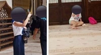 Bursa’nın simgelerinden olan tarihi Ulu Camii’nde çekilen uygunsuz görüntülerin 19