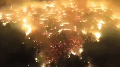 Bursa'da devam eden orman yangını, havadan çekilen görüntülerle felaketin boyutunu