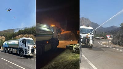 İnegöl Belediyesi, Bilecik bölgesinde çıkan orman yangınlarına müdahale çalışmalarına destek