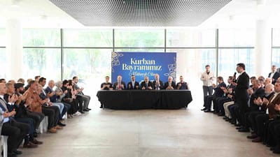 İnegöl’de Kurban Bayramı öncesi protokol bayramlaşma töreni son mesai gününde